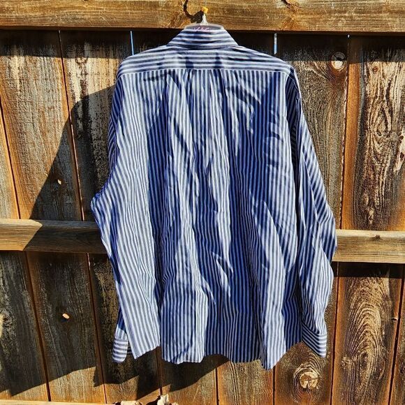 Ralph Lauren Golf Tilden Men Long Sleeve Navy Striped Cotton Shirt Size XXL - Picture 6 of 6